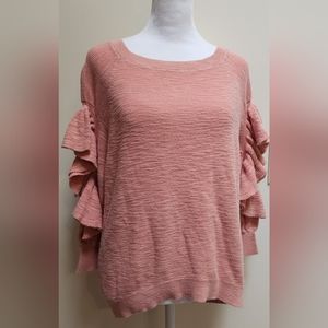 Express Ruffle Sleeved Sweater Womens Size XS♥︎ Dusty Pink